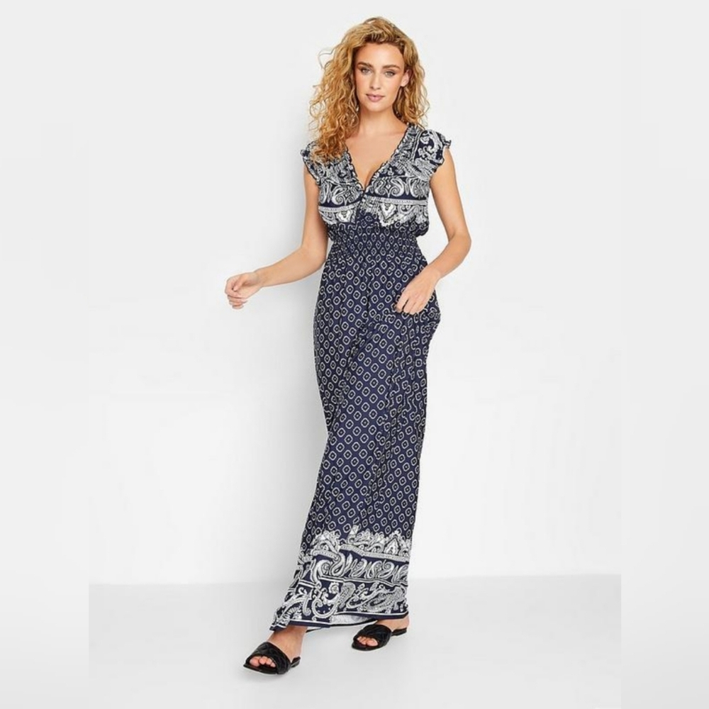 Izabel London Paisley Print Cap Sleeve Maxi Dress